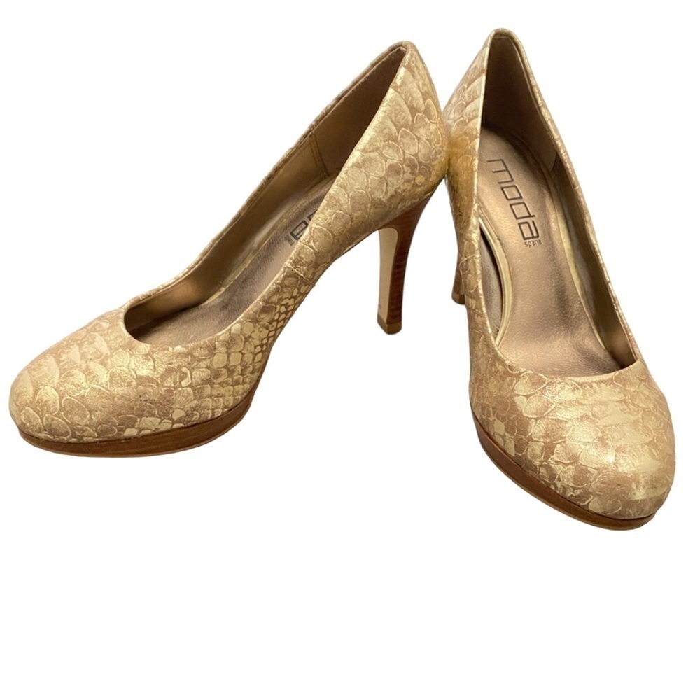 MODA SNAKESKIN PLATFORM HEELS